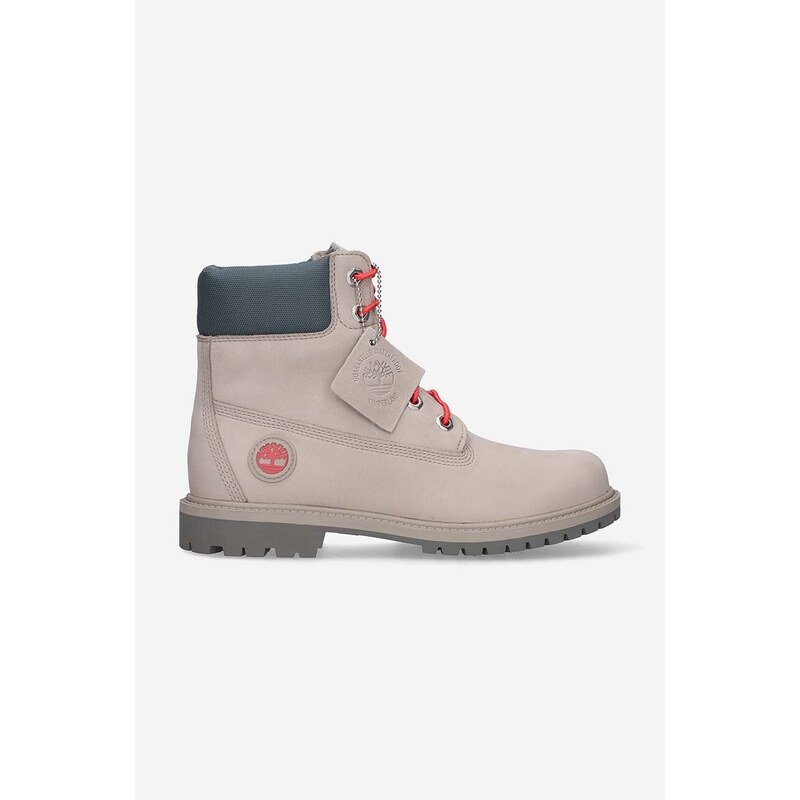 Semišové workery Timberland 6IN Hert BT Cupsole W dámské, šedá barva, na plochém podpatku, lehce zateplené, A5M8Z-GREY