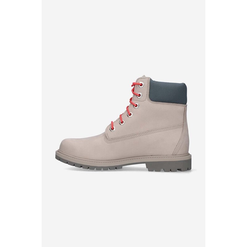 Semišové workery Timberland 6IN Hert BT Cupsole W dámské, šedá barva, na plochém podpatku, lehce zateplené, A5M8Z-GREY