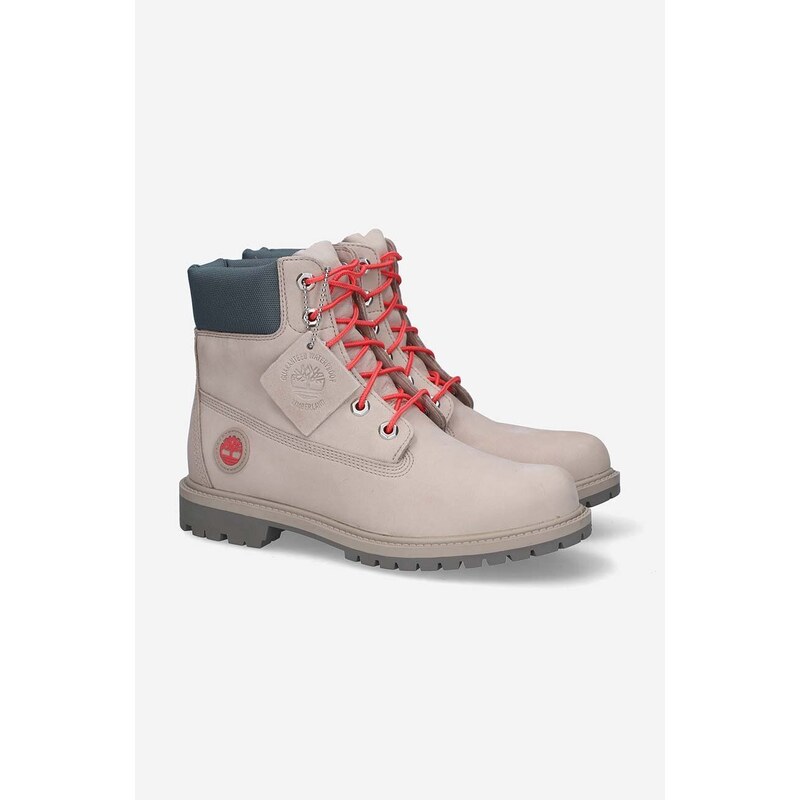 Semišové workery Timberland 6IN Hert BT Cupsole W dámské, šedá barva, na plochém podpatku, lehce zateplené, A5M8Z-GREY