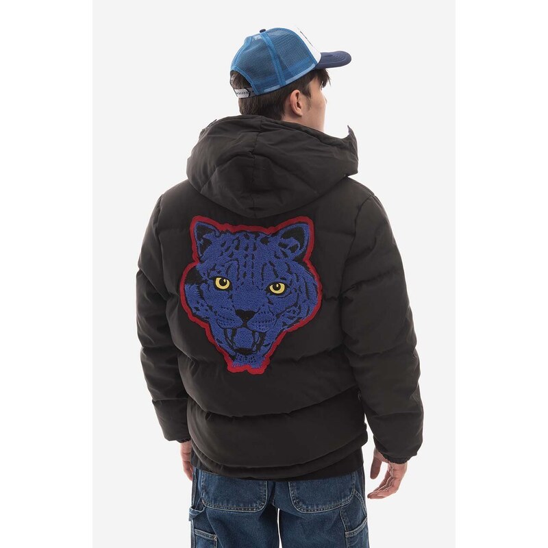 Péřová bunda Billionaire Boys Club Leopard Hooded Down Jacket B22303 pánská, černá barva, zimní