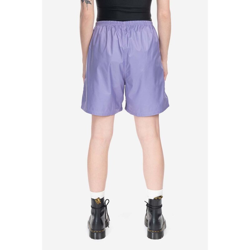 Kraťasy adidas Originals dámské, fialová barva, s aplikací, high waist, IB7300-violet