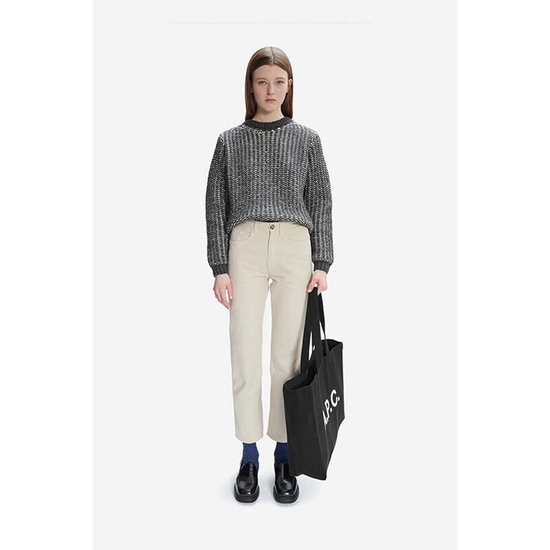 Džíny A.P.C. Jean Martin COFBL-F09122 ECRU dámské, high waist