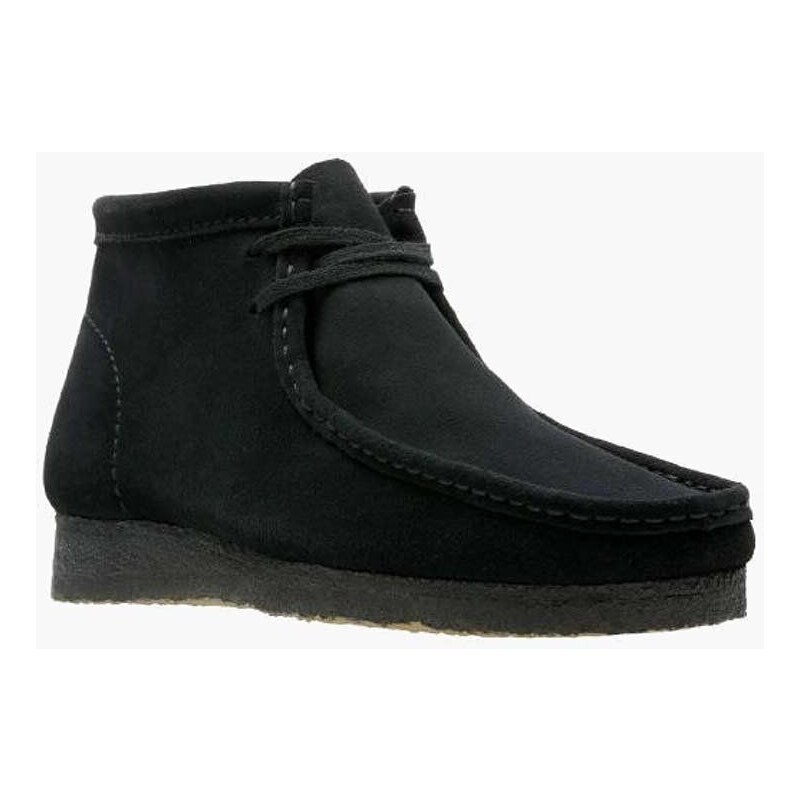 Semišové polobotky Clarks Originals Wallabee Boot pánské, černá barva, 26155517