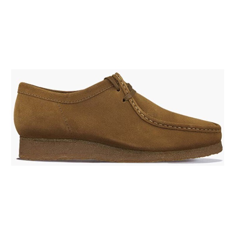 Semišové polobotky Clarks Originals Wallabee hnědá barva, 26155518