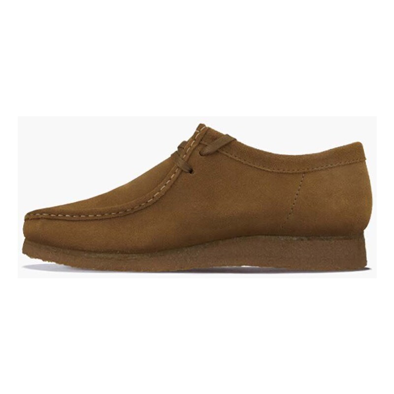 Semišové polobotky Clarks Originals Wallabee hnědá barva, 26155518