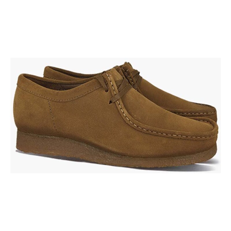 Semišové polobotky Clarks Originals Wallabee hnědá barva, 26155518