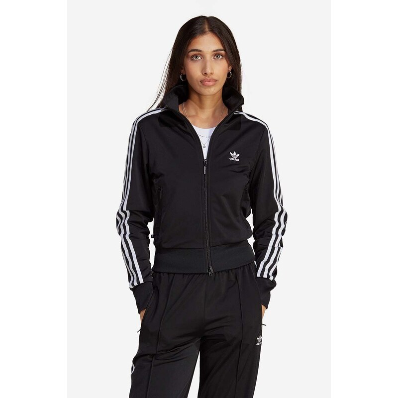 Mikina adidas Originals Adicolor Classics Firebird Track Jacket dámská, černá barva, s aplikací, IB7405-black