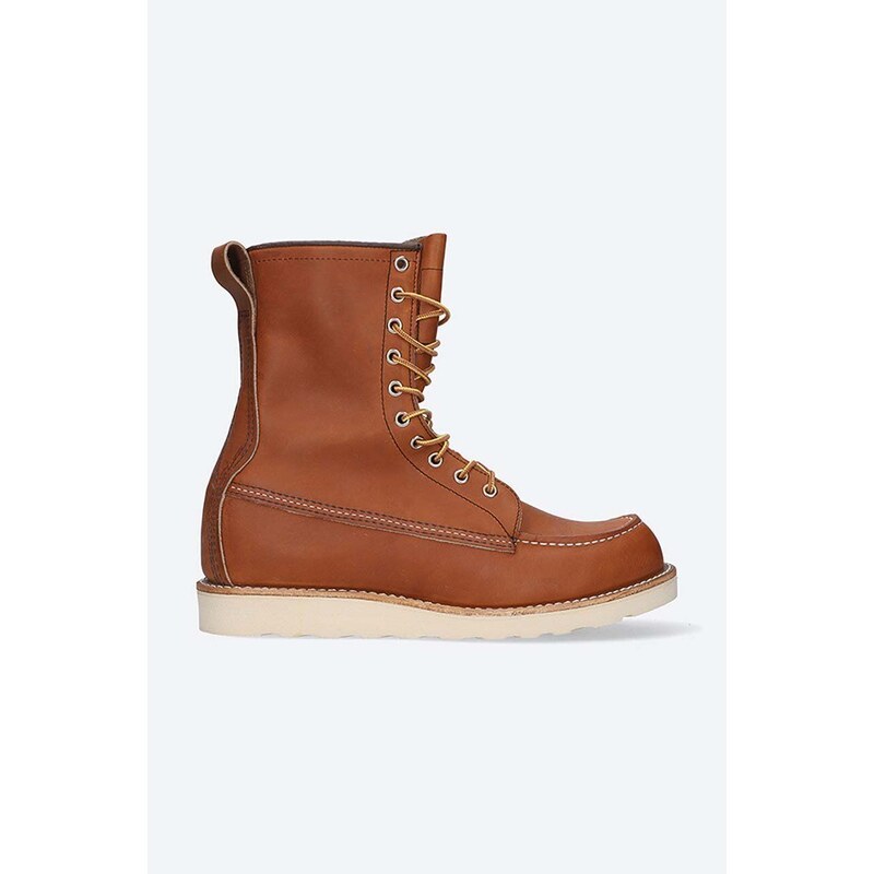 Kožené boty Red Wing pánské, hnědá barva, 877-brown