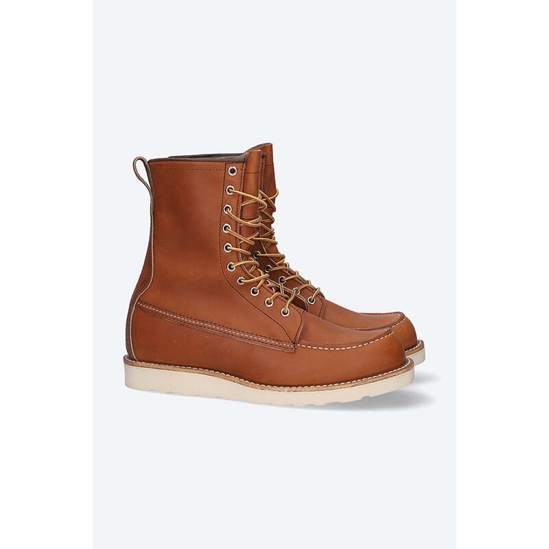 Kožené boty Red Wing pánské, hnědá barva, 877-brown