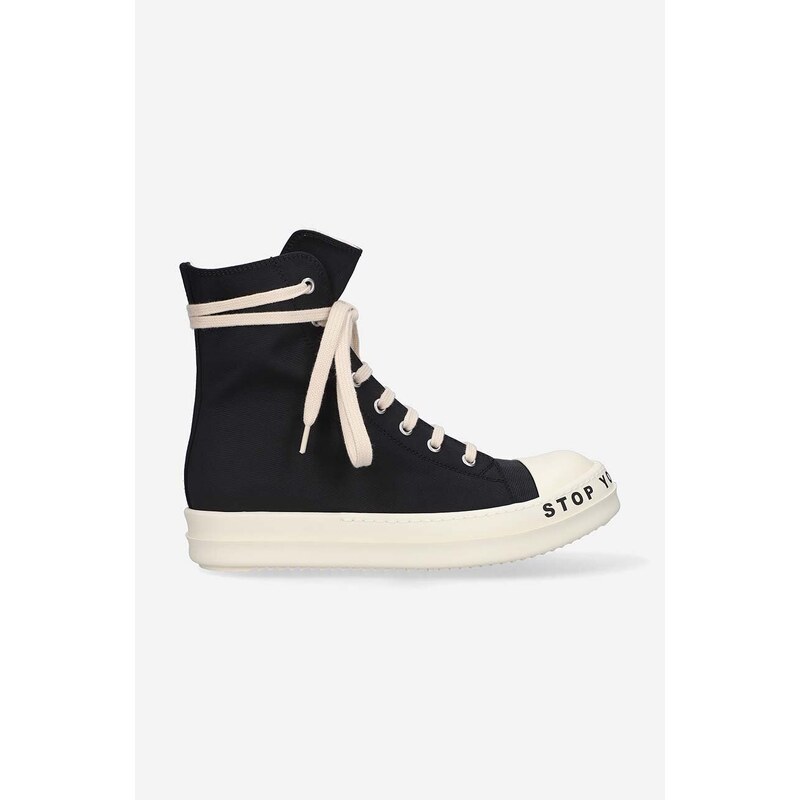 Kecky Rick Owens Woven pánské, černá barva, DU01C6800.MUEP8-black