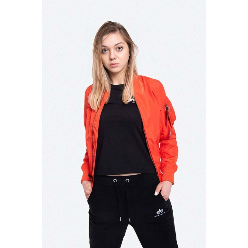 Bomber bunda Alpha Industries MA-1 TT 141041 577 červená barva, přechodná