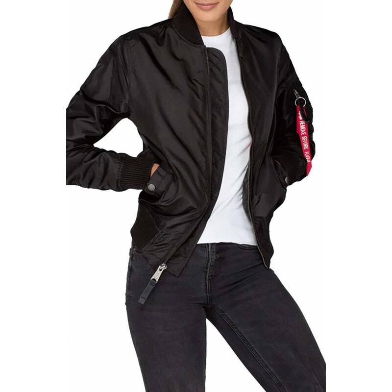 Bomber bunda Alpha Industries MA-1 TT 141041 03 černá barva, přechodná