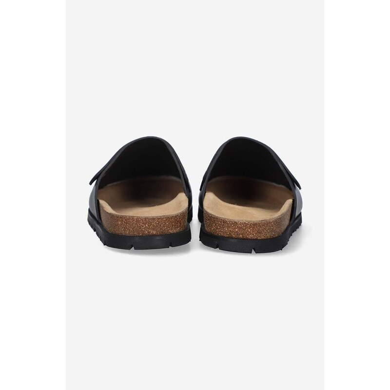 Kožené pantofle A.P.C. Mules Danny pánské, černá barva, PXAWV-H51068 BLACK