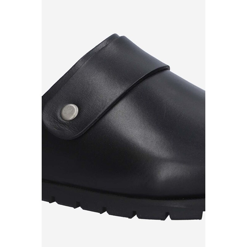 Kožené pantofle A.P.C. Mules Danny pánské, černá barva, PXAWV-H51068 BLACK