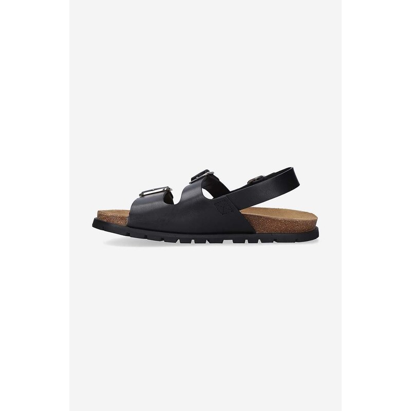 Kožené sandály A.P.C. Sandales Aly pánské, černá barva, PXAWV-H51075 BLACK