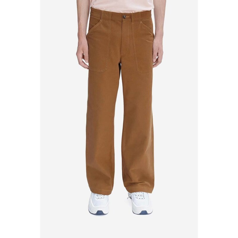 Bavlněné kalhoty A.P.C. Pantalon Sydney hnědá barva, jednoduché, H COGBJ-H08422 CARAMEL