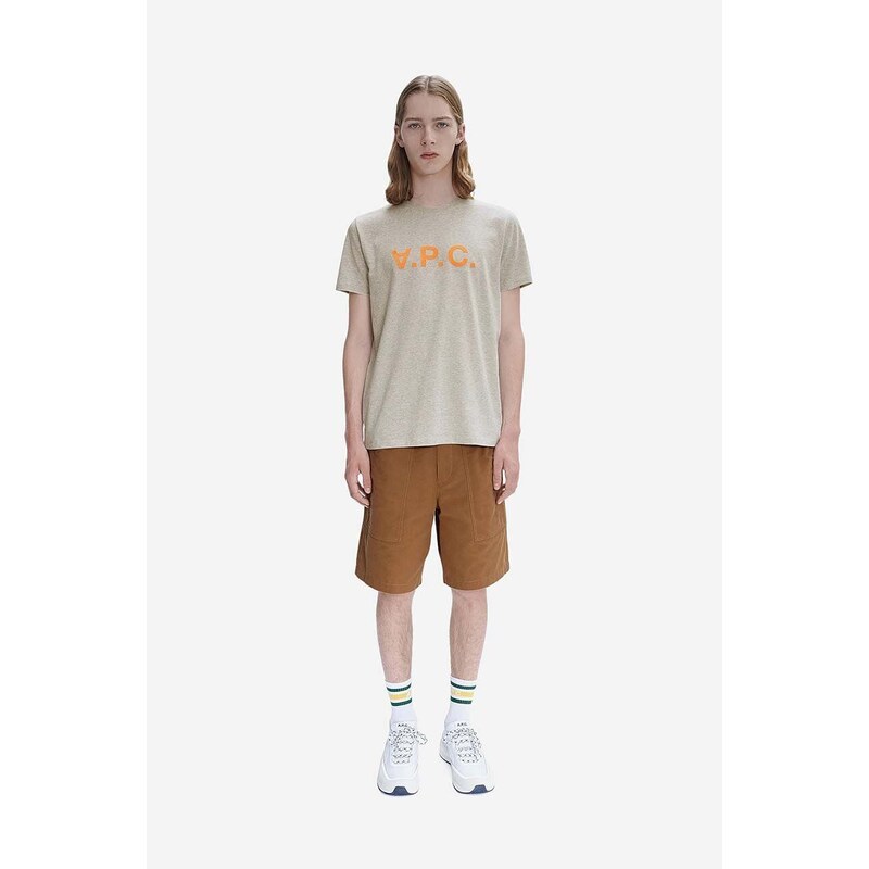 Bavlněné šortky A.P.C. Short Melbourne hnědá barva, COGBJ-H10179 CARAMEL