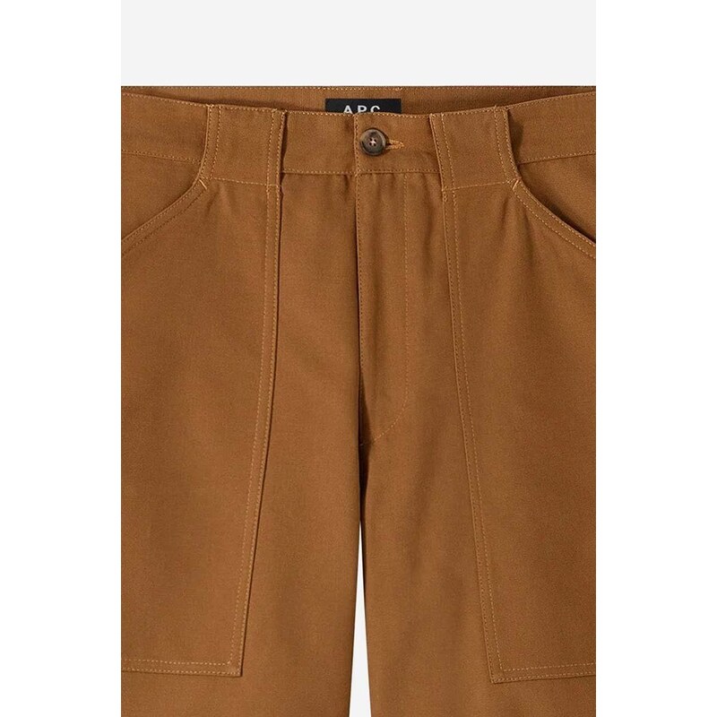 Bavlněné šortky A.P.C. Short Melbourne hnědá barva, COGBJ-H10179 CARAMEL