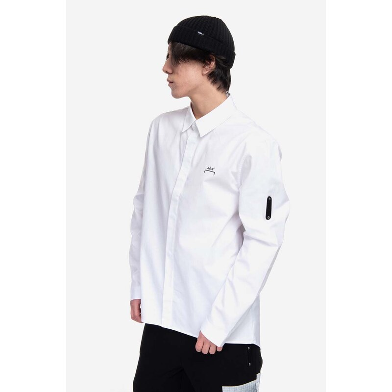 Košile A-COLD-WALL* Pawson Shirt ACWMSH078 WHITE bílá barva, regular, s klasickým límcem