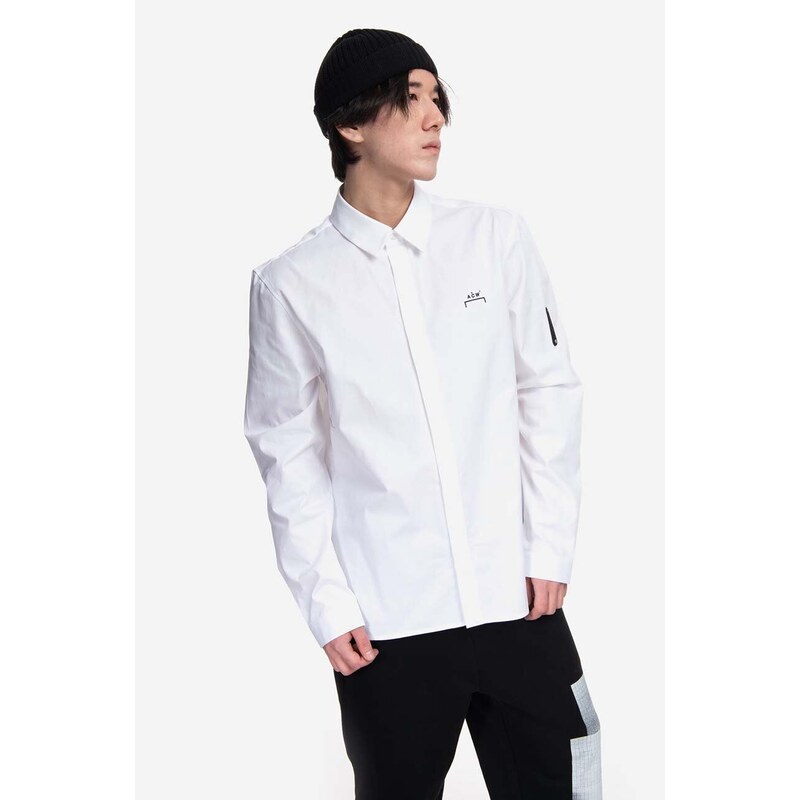 Košile A-COLD-WALL* Pawson Shirt ACWMSH078 WHITE bílá barva, regular, s klasickým límcem