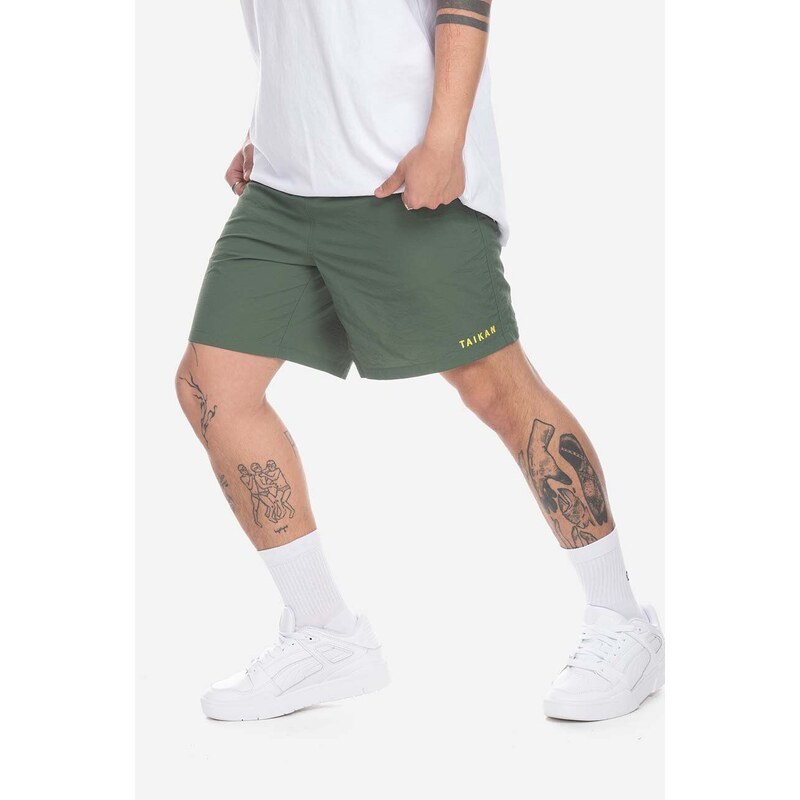 Kraťasy Taikan Nylon Shorts pánské, zelená barva, TS0001.FGN-FGN