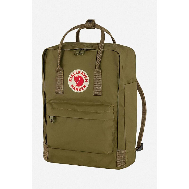 Batoh Fjallraven Kanken zelená barva, velký, s aplikací, F23510.631-631