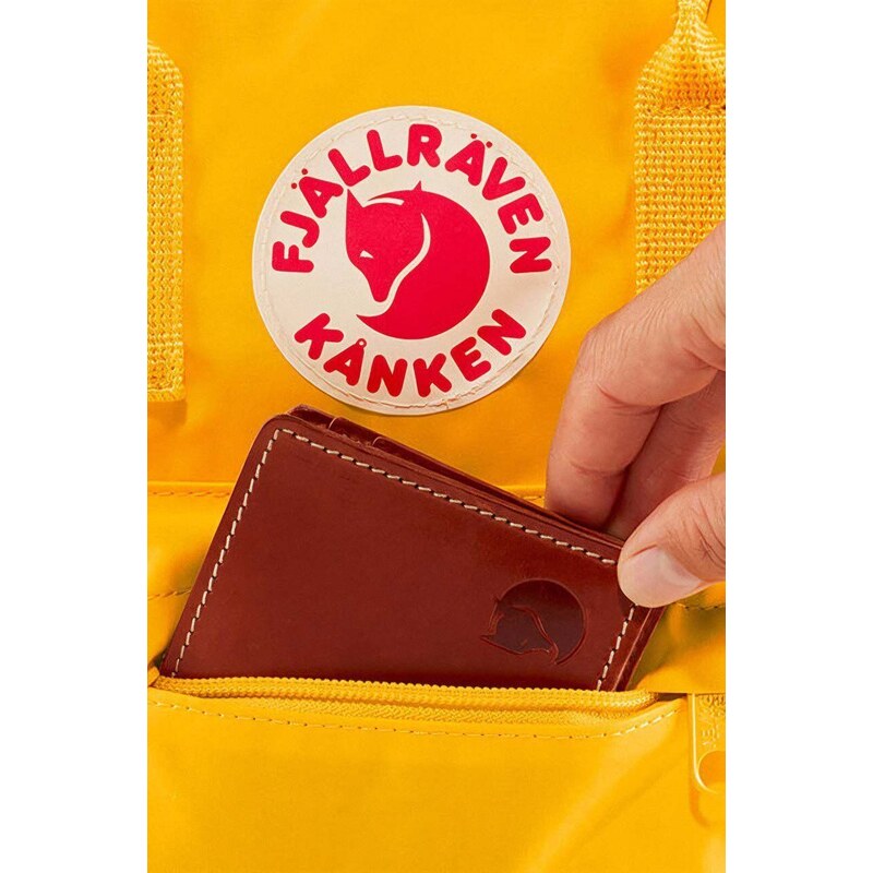 Batoh Fjallraven Kanken Mini žlutá barva, malý, s aplikací, F23561.141-141