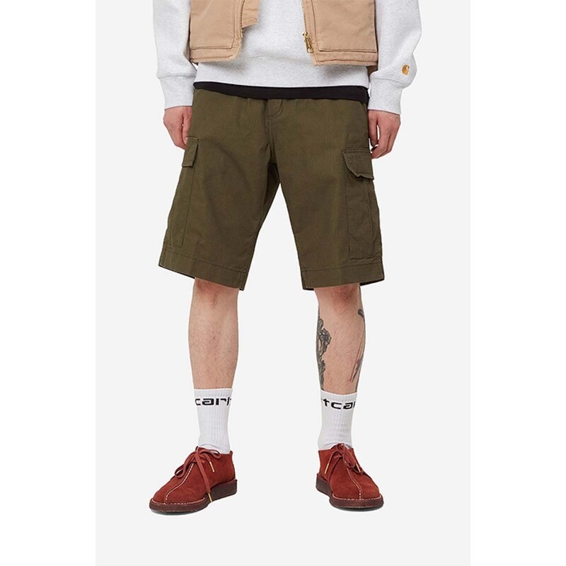 Bavlněné šortky Carhartt WIP Regular Cargo Short zelená barva, I028246.CYPRESS-CYPRESS