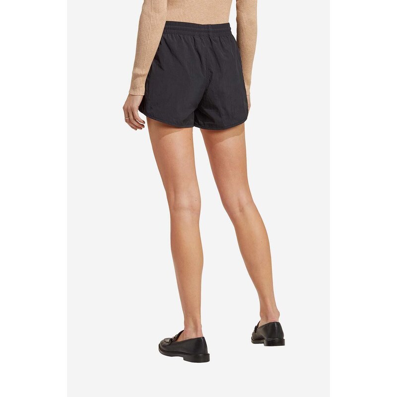 adidas Originals Kraťasy adidas Premium Essentials Nylon Shorts dámské, černá barva, hladké, high waist, IC5302-black