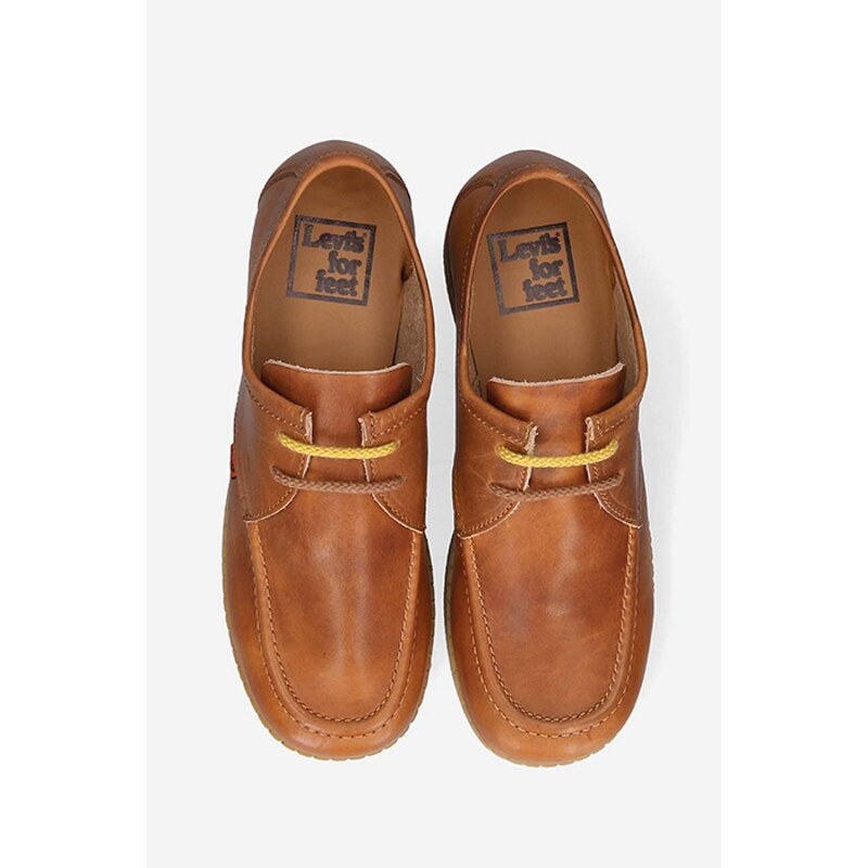 Kožené polobotky Levi's Footwear&Accessories D7353.0001 RVN 75 pánské, hnědá barva, D7353.0001-brown