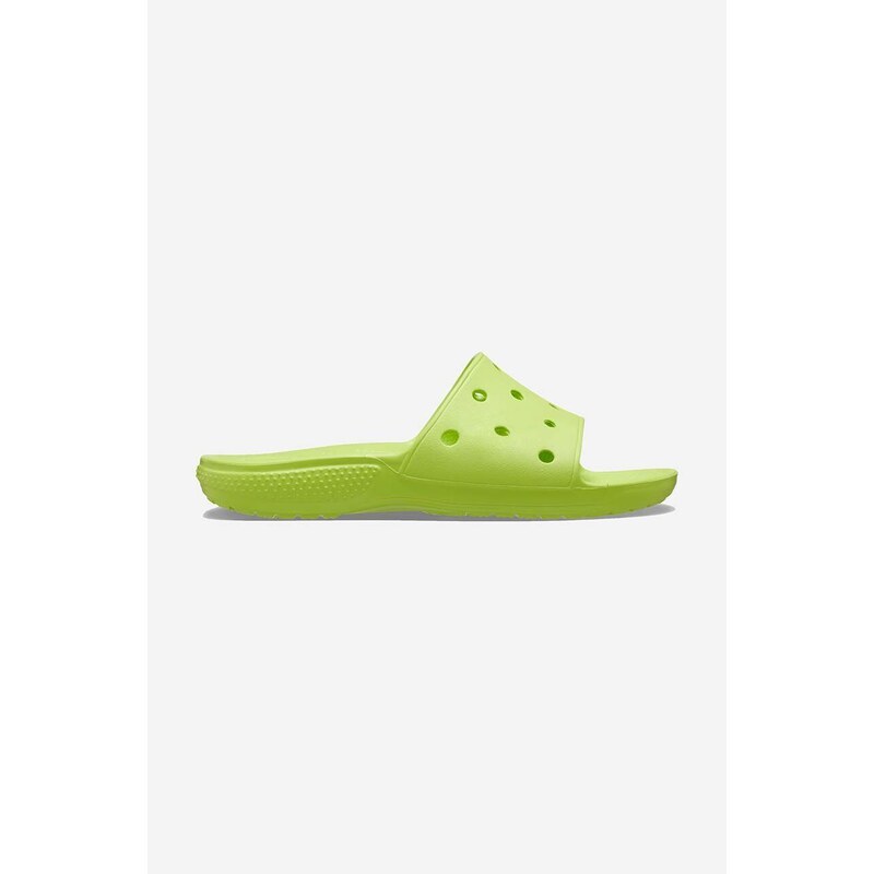 Pantofle Crocs Classic Slide dámské, zelená barva, 206121.LIMEADE-LIME