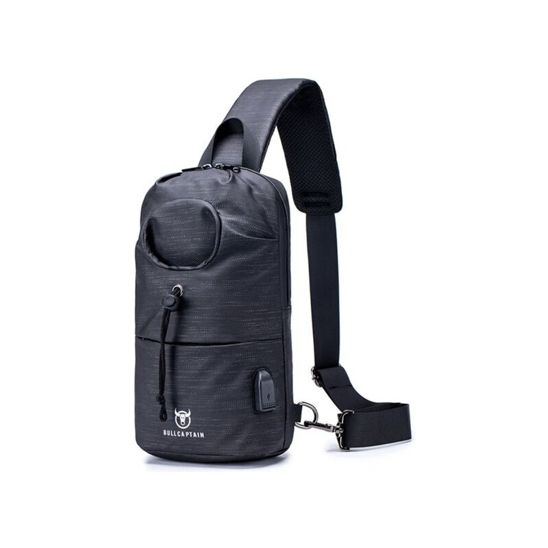 Bullcaptain taška přes rameno s USB Preben Černá 6L BULLCAPTAIN XB0112s2