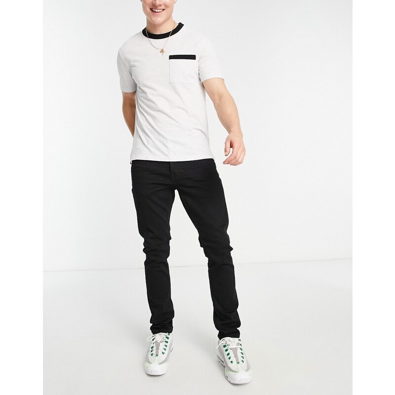 Only & Sons slim fit stretch jeans in black