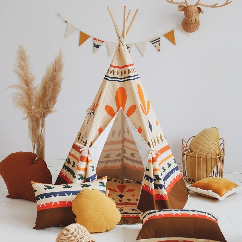 Moi Mili Barevný bavlněný teepee stan Native vibe 170 x 120 cm