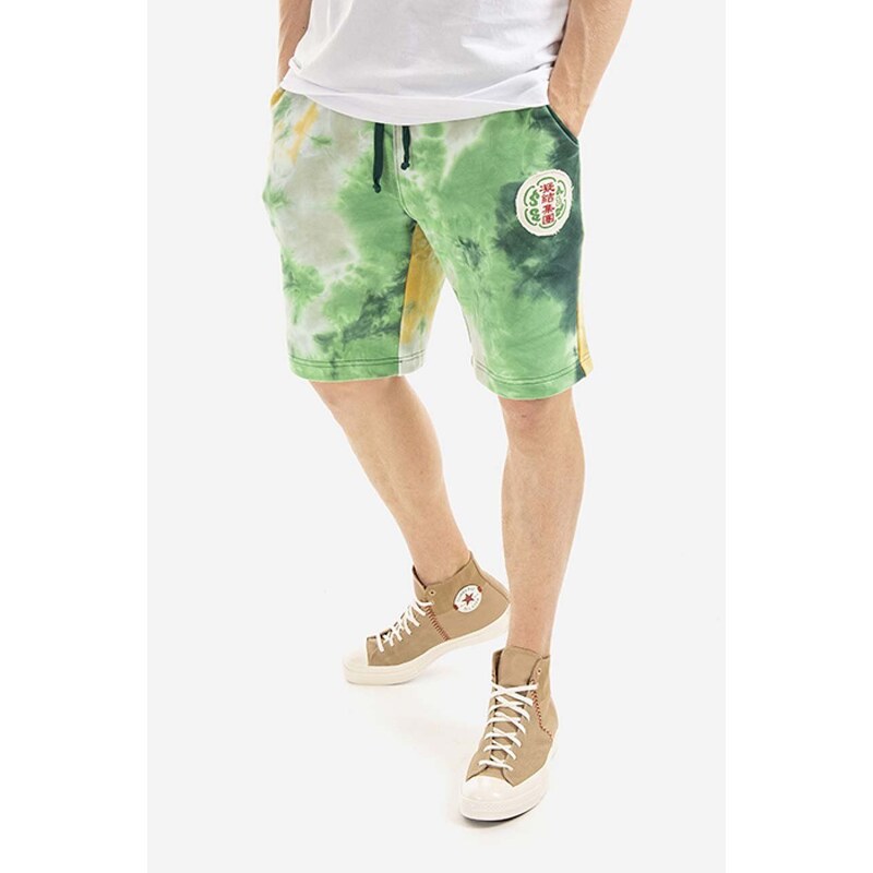 Bavlněné šortky CLOT Badge Shorts CLSRS50016-GREEN zelená barva