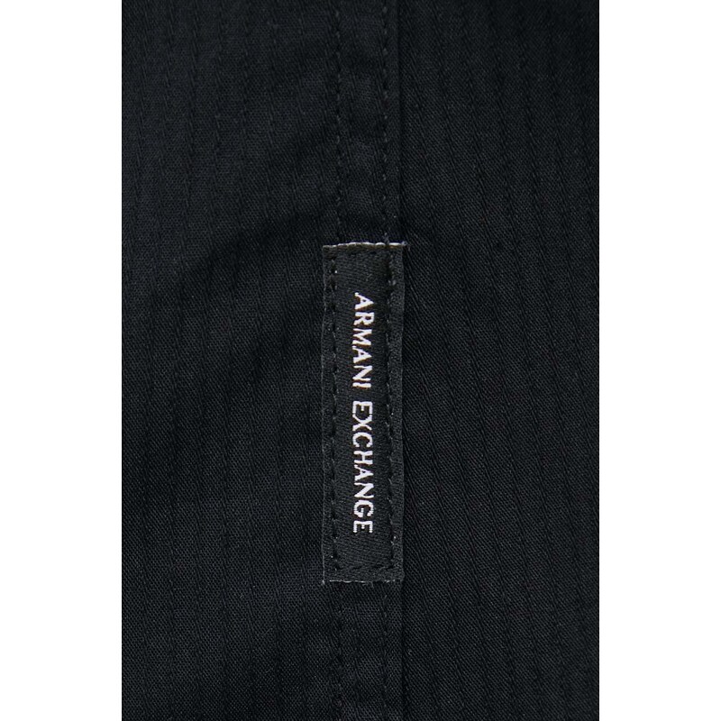 Košile Armani Exchange pánská, černá barva, slim, s límečkem button-down