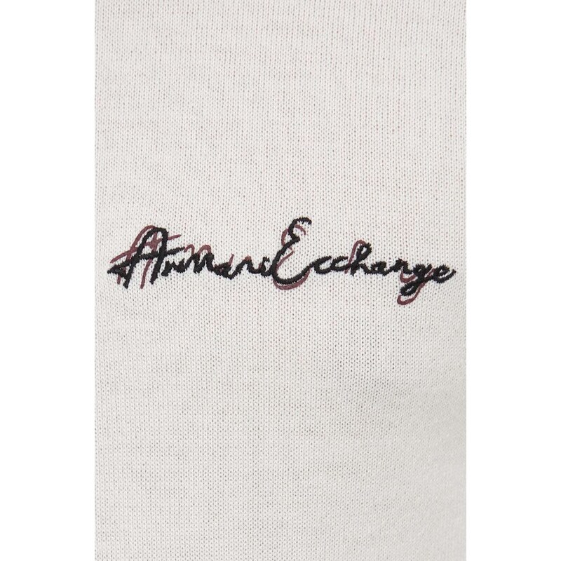 Vlněný svetr Armani Exchange pánský, béžová barva, lehký
