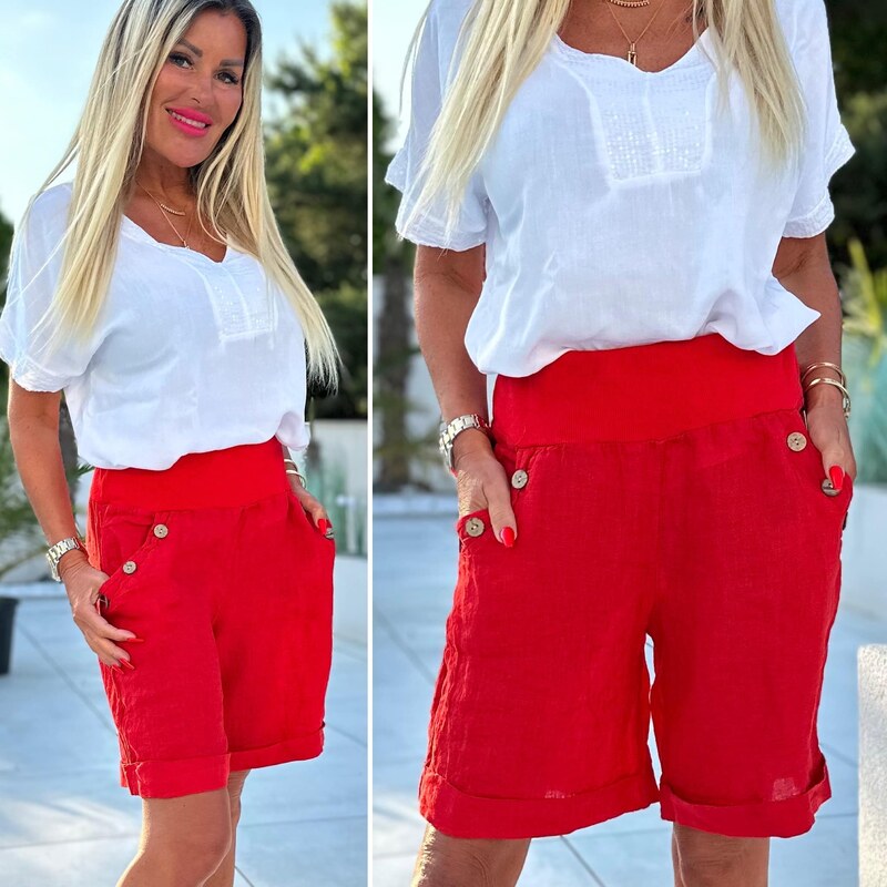 Italy moda Kraťasy Hela, červené