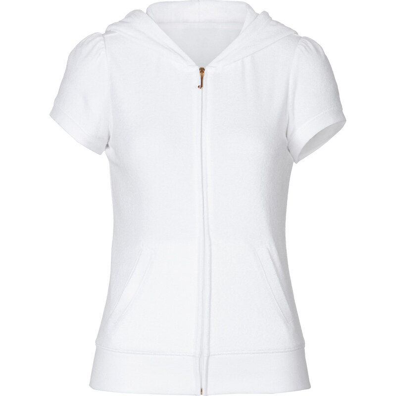 Juicy Couture Cotton-Modal Blend Terrycloth Short Sleeve Jacket