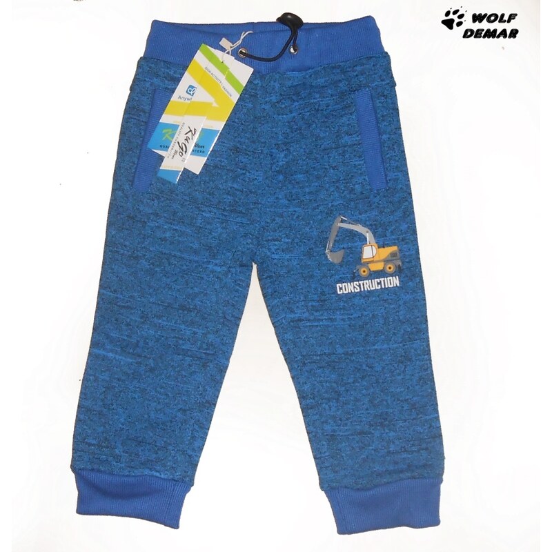 Dětské outdoorové tepláky s chlupem Kugo M0125 sv. modrá