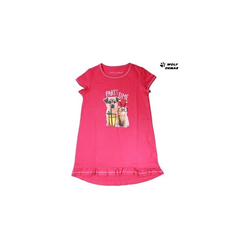 Dívčí noční košile WOLF S2080 tmavě růžová