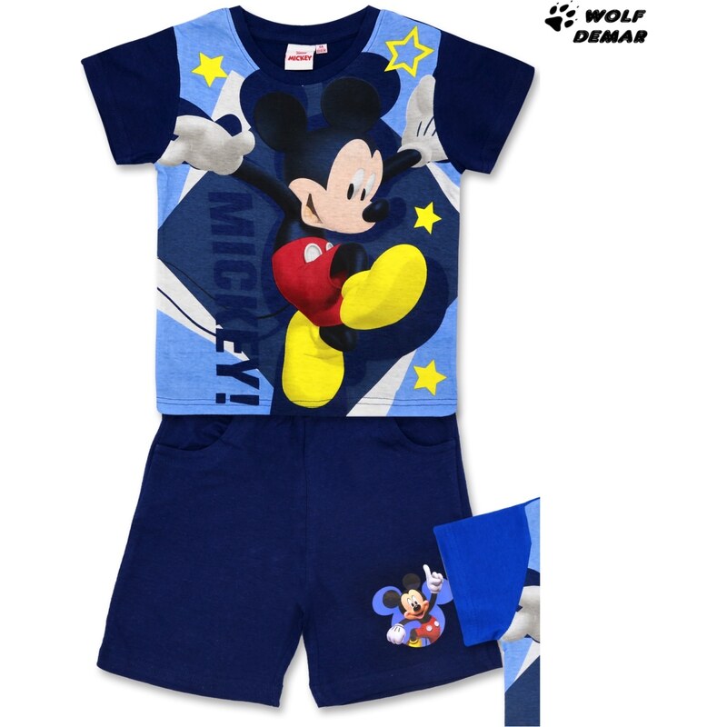 Chlapecké letní pyžamo SETINO Mickey Mouse tm. modré