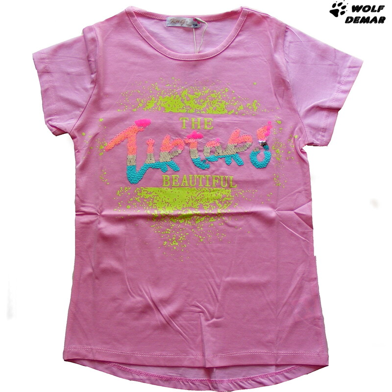 Dívčí tričko kr.r. KUGO HC06278 růžové
