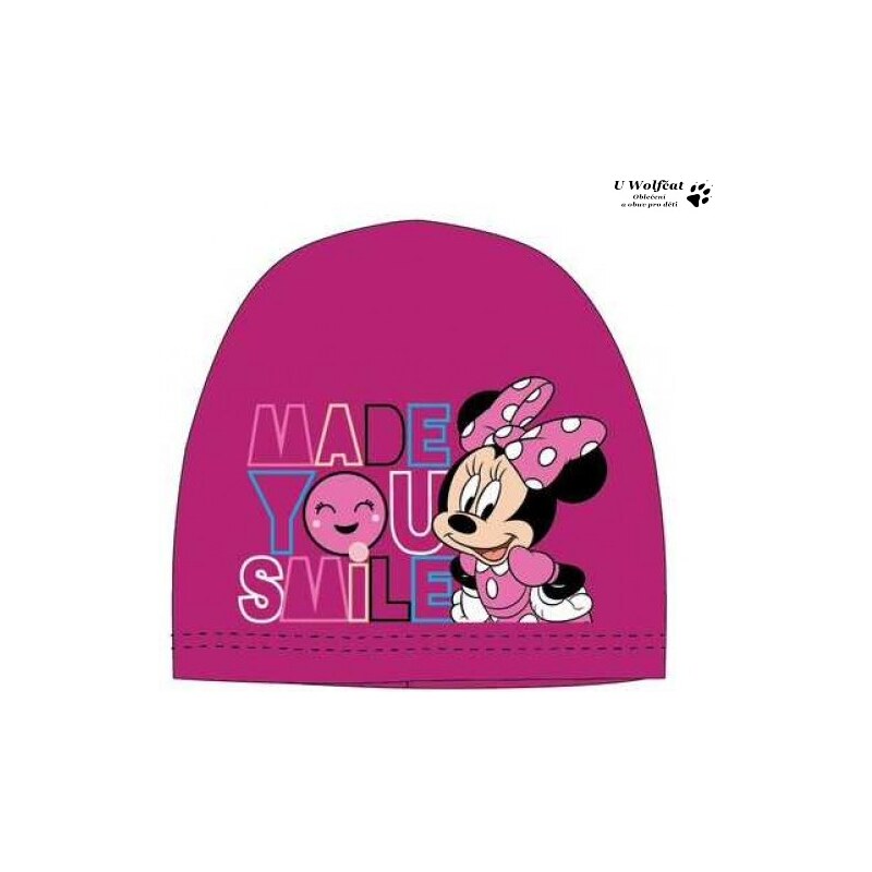 Dívčí čepice SETINO Minnie Mouse tm. růžová