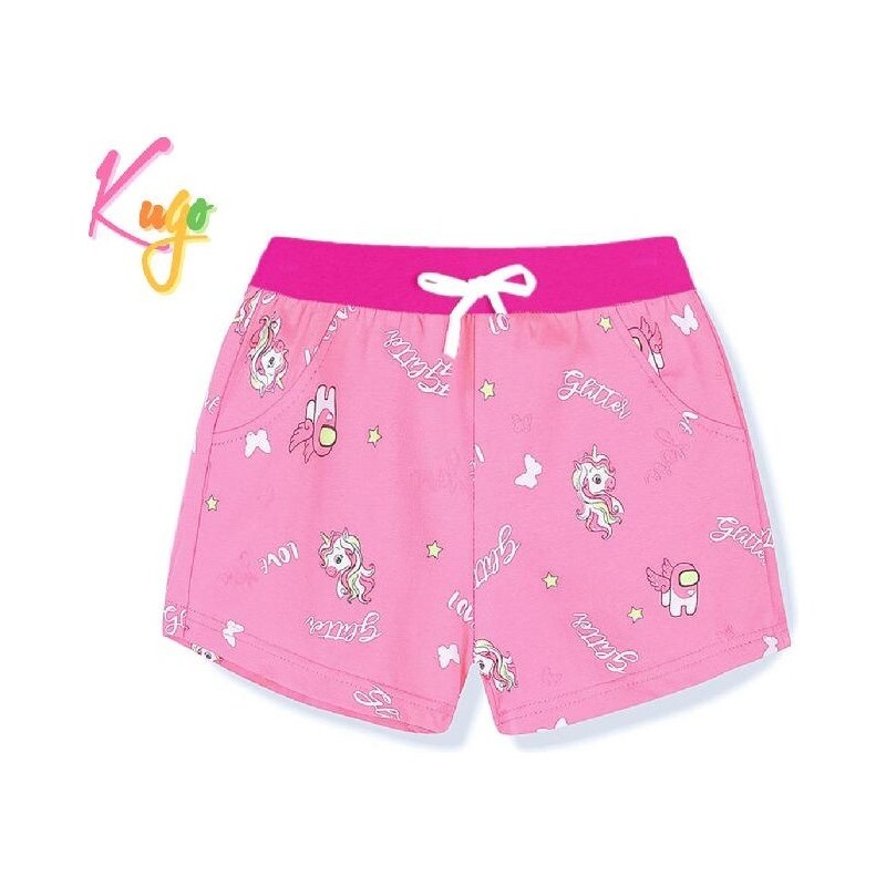 Dívčí kraťasy KUGO FS6720, světle růžové, vel. 98