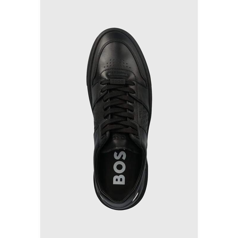 Kožené sneakers boty BOSS Gary černá barva, 50498064