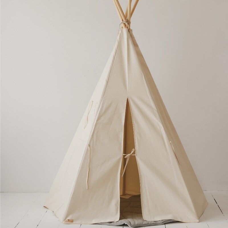 Moi Mili Béžový bavlněný teepee stan Navajo 170 x 130 cm