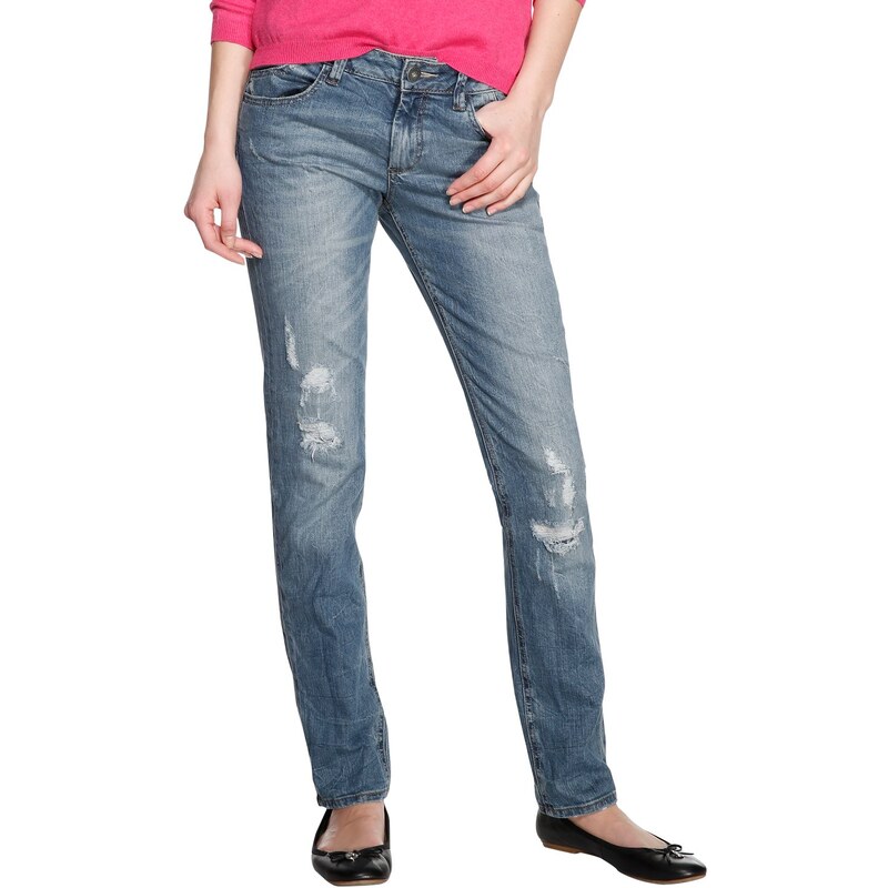 s.Oliver Tube: vintage finish jeans with distressed effects