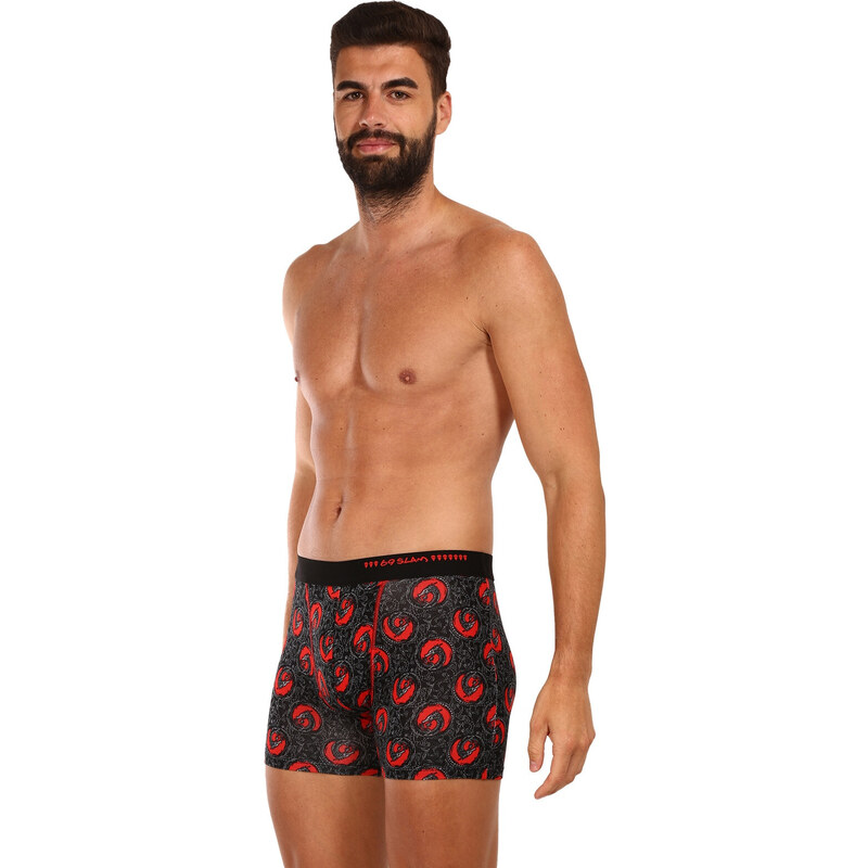 Pánské boxerky 69SLAM fit bamboo dragon dots colton (MPBDDS-BB)