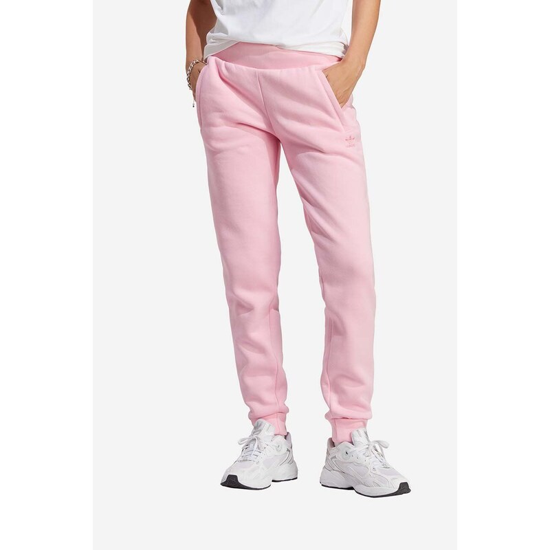 Tepláky adidas Originals růžová barva, hladké, IA6455-pink